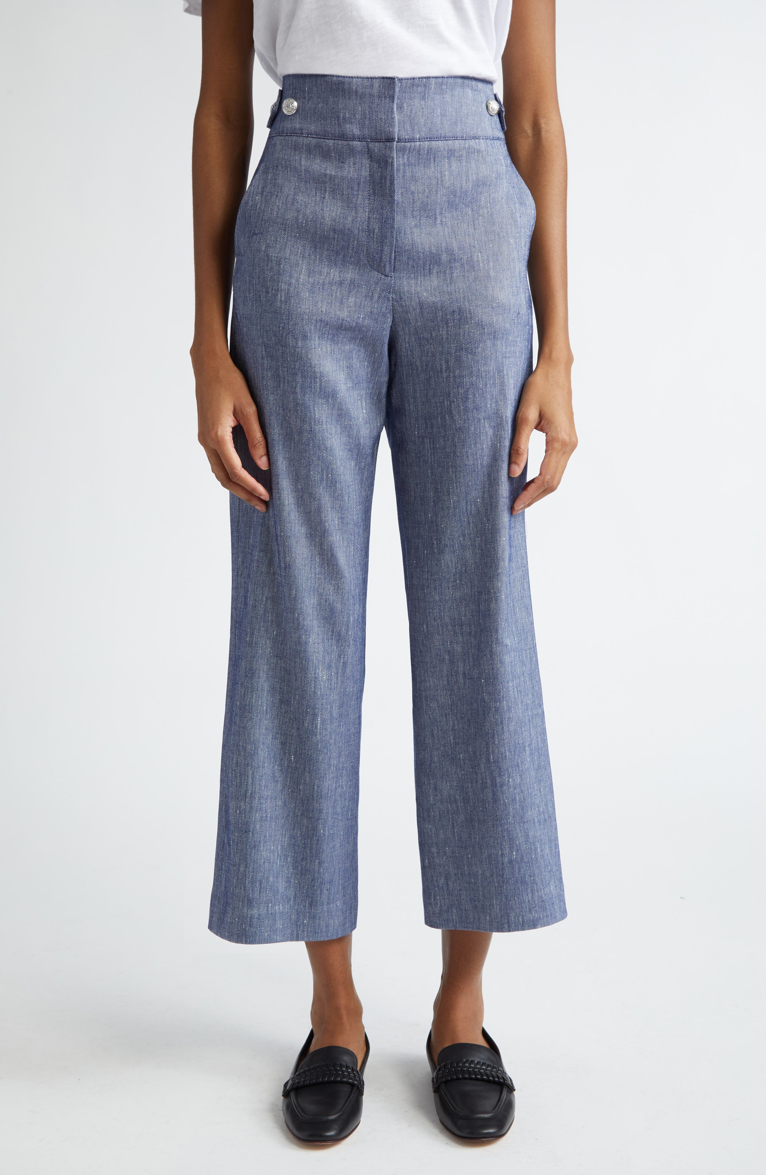 flared cropped trousers