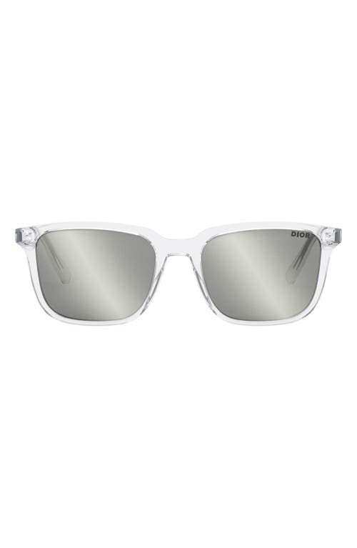 InDior S1I 53mm Square Sunglasses in Crystal /Smoke Mirror at Nordstrom