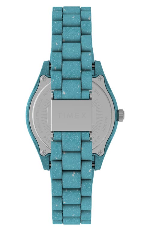 Shop Timex ® Waterbury Ocean Recycled Plastic Bracelet Watch, 37mm In Blue/blue/blue