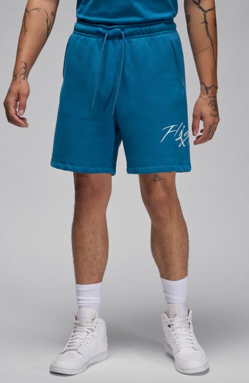 Jordan Fleece Sweat Shorts In Industrial Blue/white