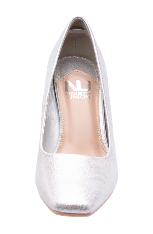 Ninety Union Blast Square Toe Pump In Silver