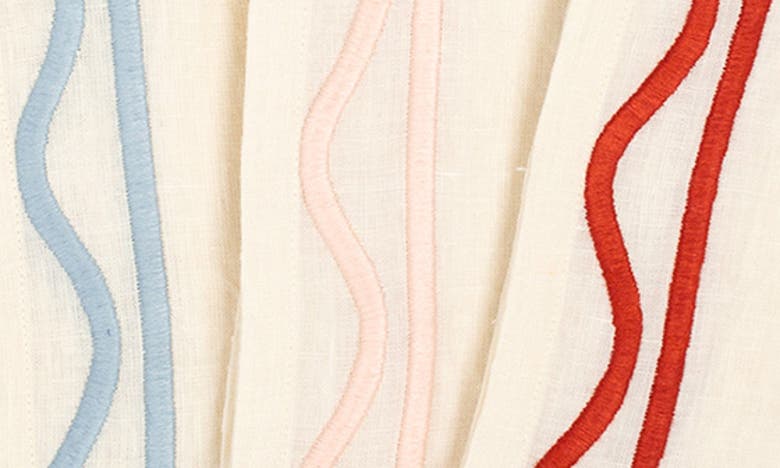 Misette Colorblock Linen Four-piece Napkin Set In Color Block - Multicolor