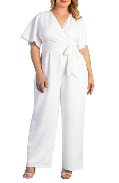 Kiyonna Karina Crepe Jumpsuit in Ivory at Nordstrom, Size 5X