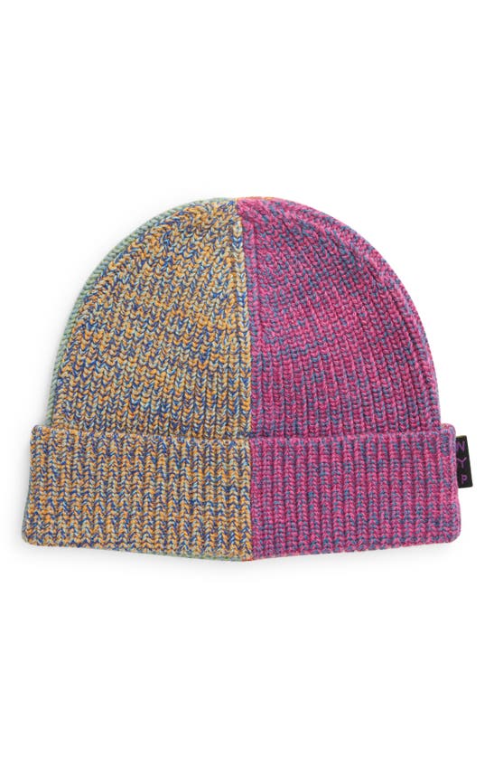 Shop Waste Yarn Project Kaja Colorblock One Of A Kind Beanie In Multi Pink