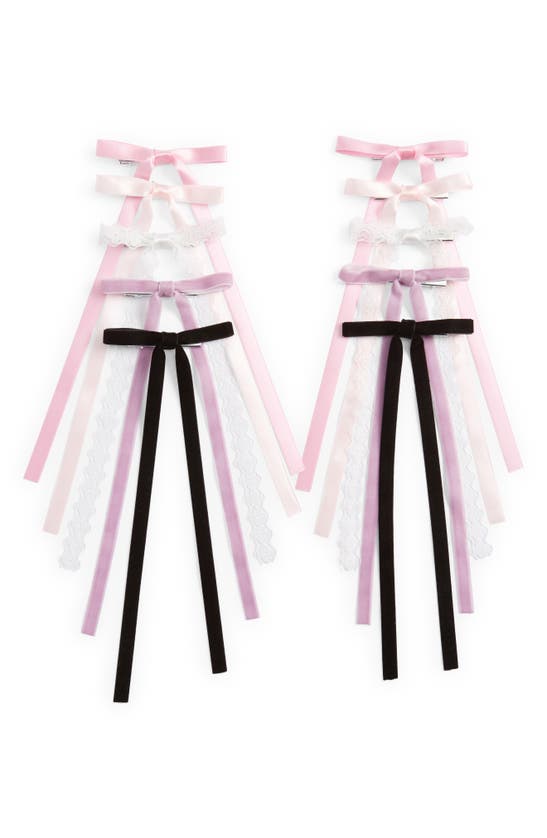 Shop Capelli New York Kids' 10-pack Bow Clips In Pink Combo