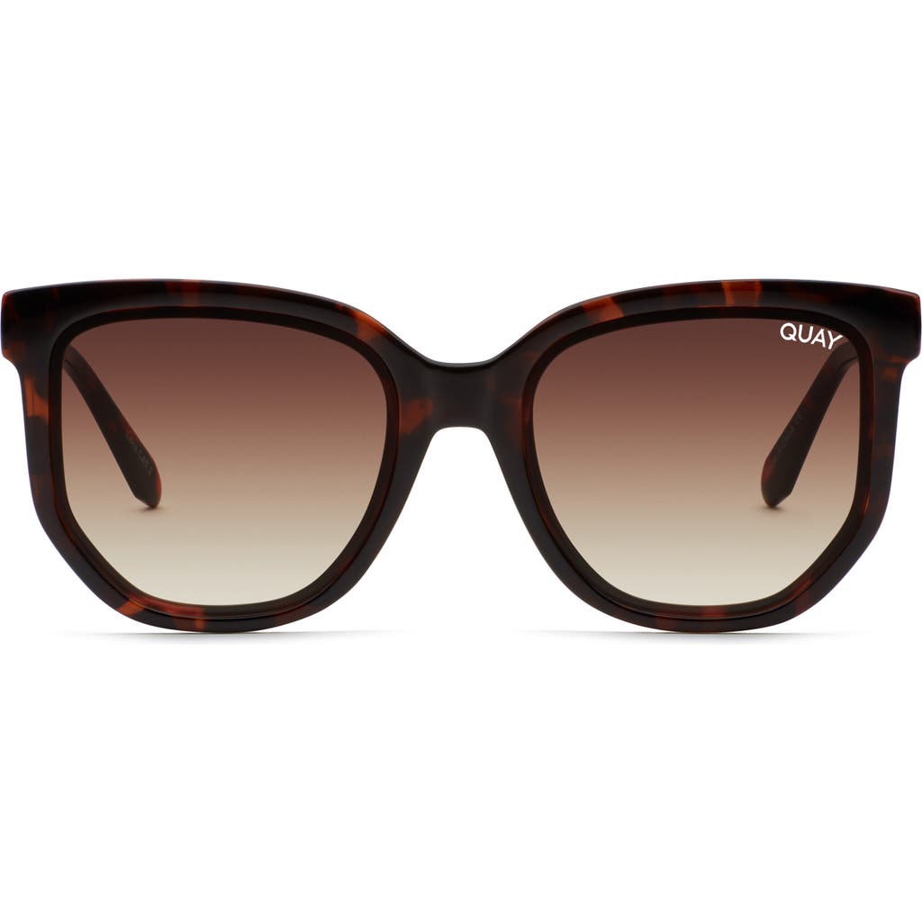Quay Australia Coffee Run 51mm Polarized Gradient Cat Eye Sunglasses In Brown