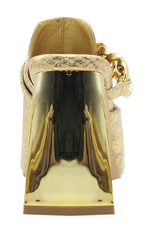 Ninety Union Ryder Open Toe Pump In Gold Snake