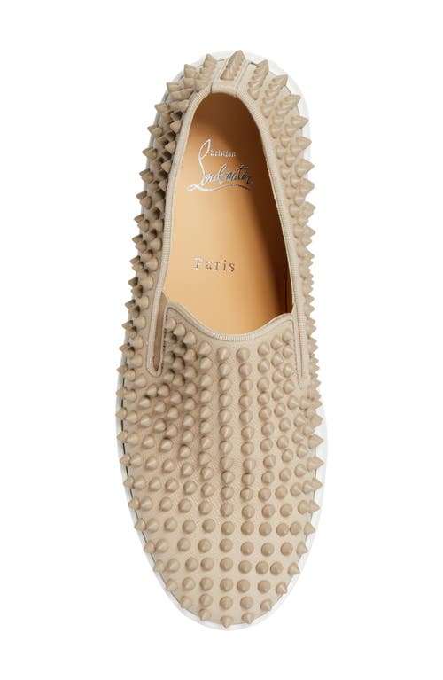 Shop Christian Louboutin Spikeboat Slip-on Sneaker In F685 Saharienne