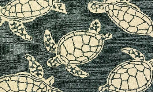 R16 Home Sea Turtle Doormat In Green Cream