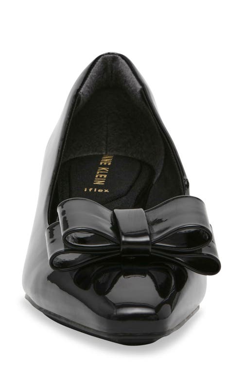 Shop Anne Klein Theresa Bow Pump In Black Patent