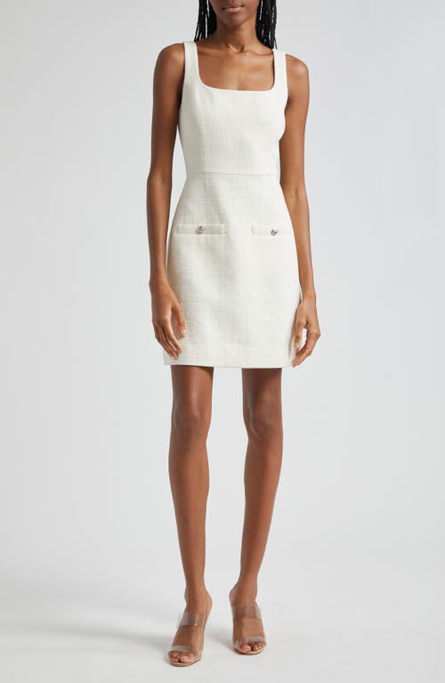 Shop Veronica Beard Sabra Cotton Blend Tweed Sheath Dress In Off White