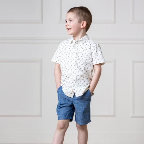 Shop Hope & Henry Boys' Organic Jersey Button Down Shirt, Kids In Provence Ditsy Floral