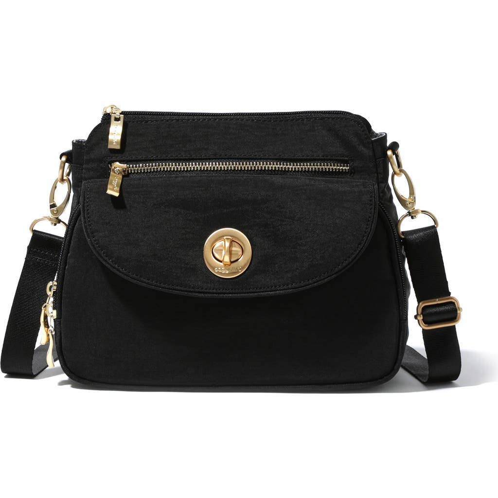 Baggallini Calais Crossbody Bag In Black With Gold Hardware