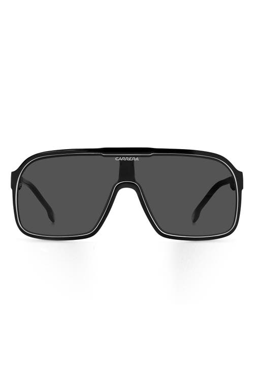 Carrera Eyewear 99mm Oversize Rectangular Sunglasses in Black White /Grey