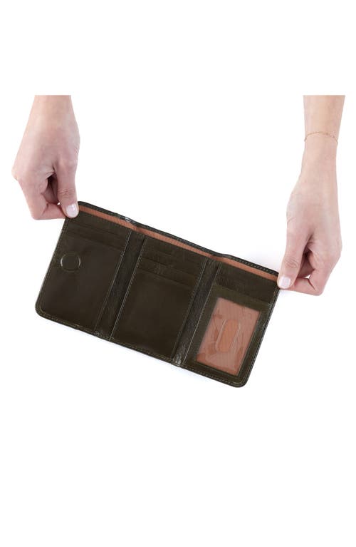 Shop Hobo Jill Leather Trifold Wallet In Deep Moss