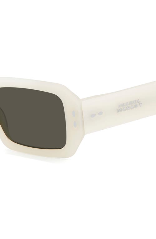 Isabel Marant 53mm Rectangular Sunglasses In Pearl White/grey