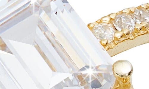 Shymi Cubic Zirconia Bypass Statement Ring In Gold/white