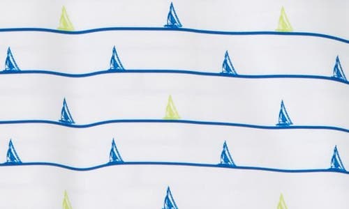 Shop Vineyard Vines Kids' Sankaty Sailboat Stripe Performance Polo In Boat/stripe White