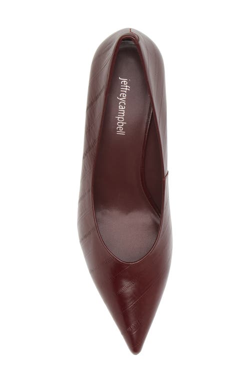 Shop Jeffrey Campbell Quatre Pointed Toe Pump In Wine Eel