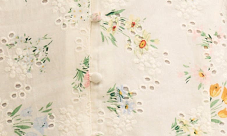 Shop Nobody's Child Lenox Floral Print Eyelet Organic Cotton Maxi Dress In White