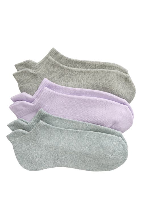 Nordstrom 3-pack Everyday Tab Ankle Socks In Grey Mineral -purple Multi