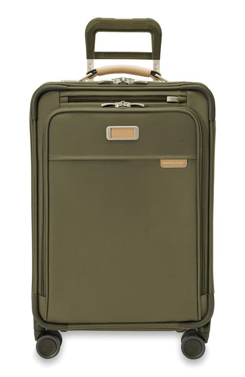 Baseline Essential 22-Inch Expandable Spinner Carry-On Bag in Olive
