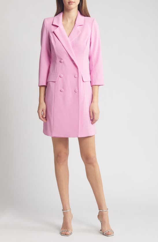 Shop Eliza J Double Breasted Tuxedo Dress In Pink