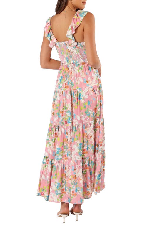 Petal And Pup Petal & Pup Mandie Floral Tiered Maxi Sundress In Pink