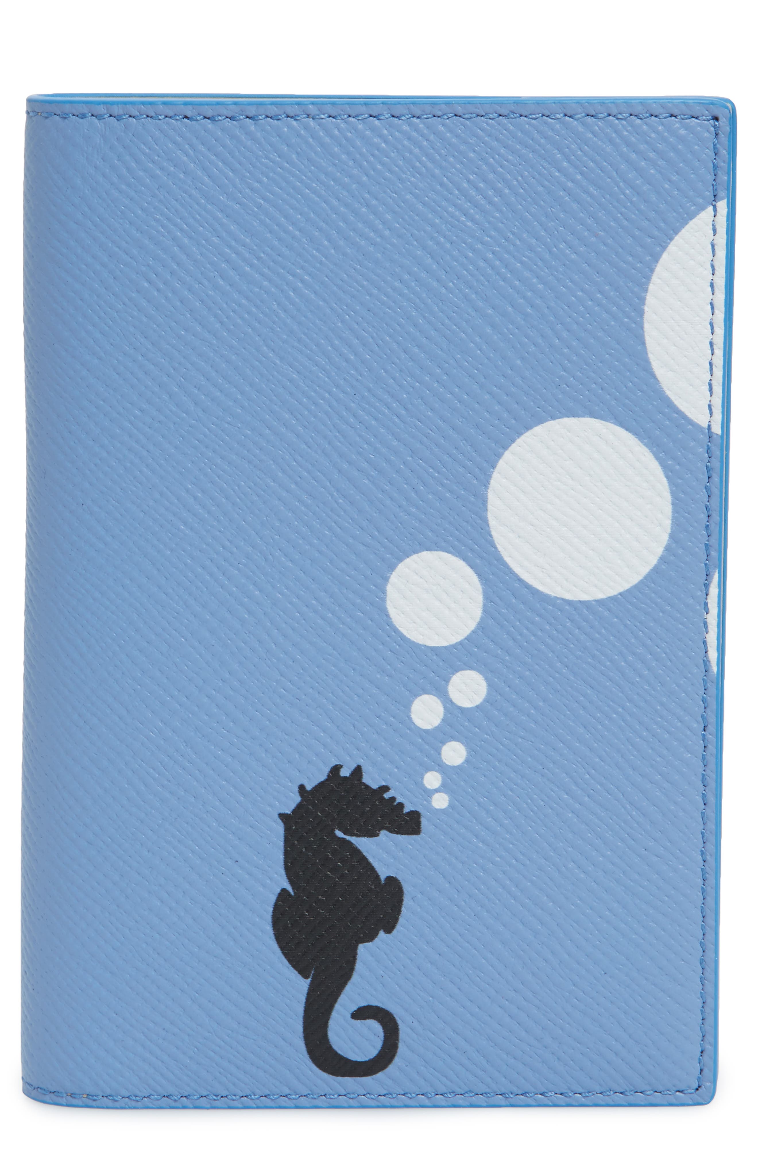Smythson Panama Seahorse Leather Passport Holder Nordstrom