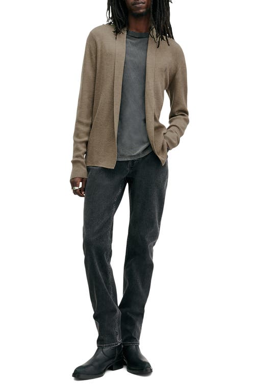 Allsaints Mode Regular Fit Merino Wool Open Cardigan Sweater In Taylor Green