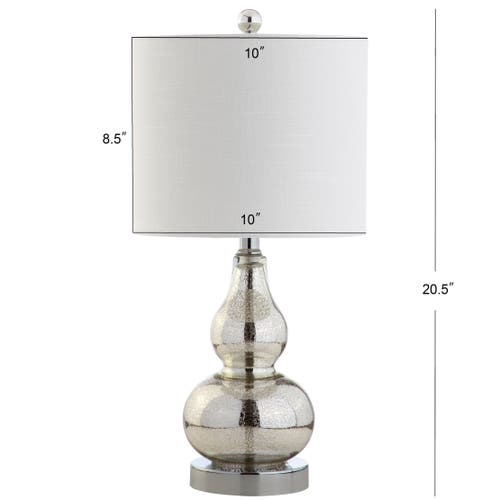 Jonathan Y Anya Mini Glass Led Table Lamp In Mercury Silver