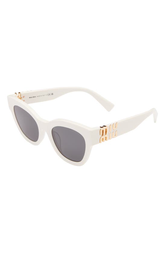 Shop Miu Miu 51mm Square Sunglasses In White