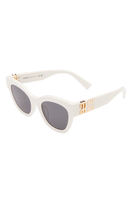 Miu Miu 51mm Square Sunglasses In White