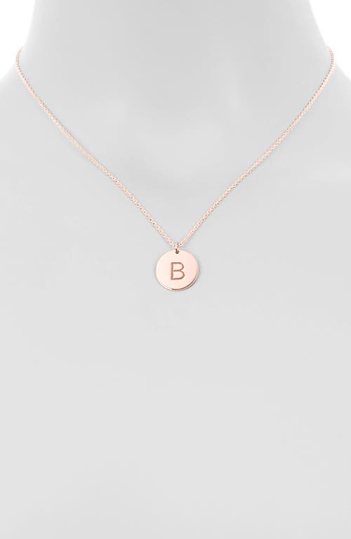 Meshmerise Initial Disc Pendant Necklace In Rose-b