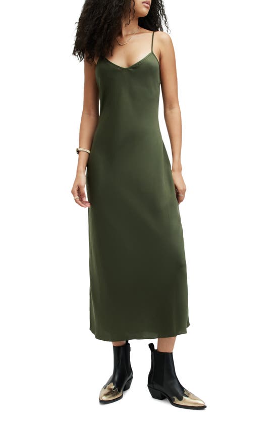 Shop Allsaints Bryony Slipdress In Spectra Green