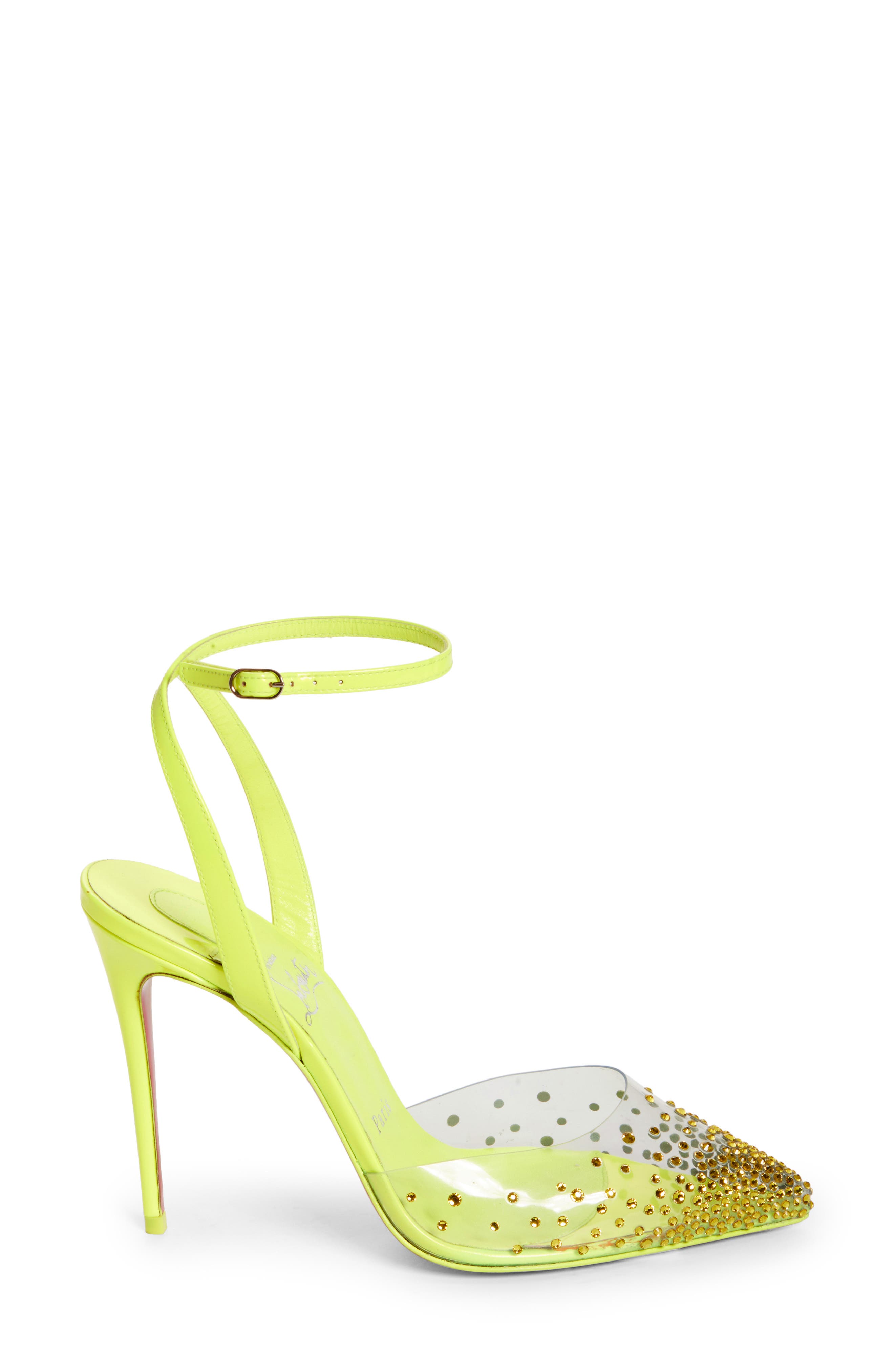 Christian Louboutin Spikaqueen Crystal Ankle Strap Pump