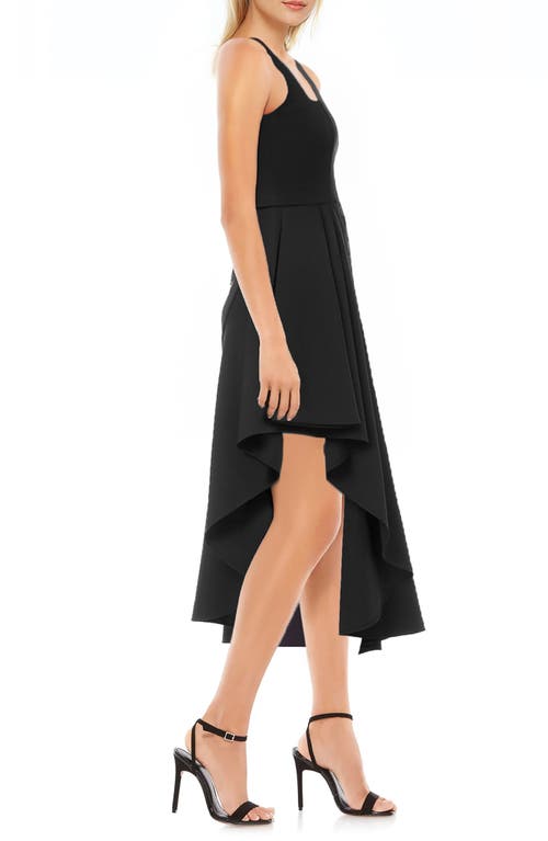 Shop Jewel Badgley Mischka Ruffle High-low Cocktail Dress In Black