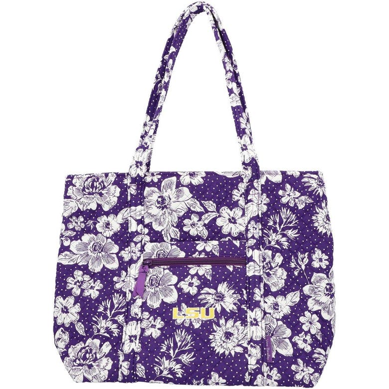 Vera Bradley Lsu Tigers Rain Garden Vera Tote Bag In Purple