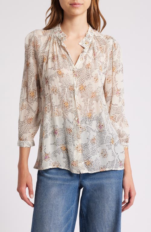 Shop Sessun Sessùn Lylee Floral Chiffon Button-up Shirt In Lylee-white Song