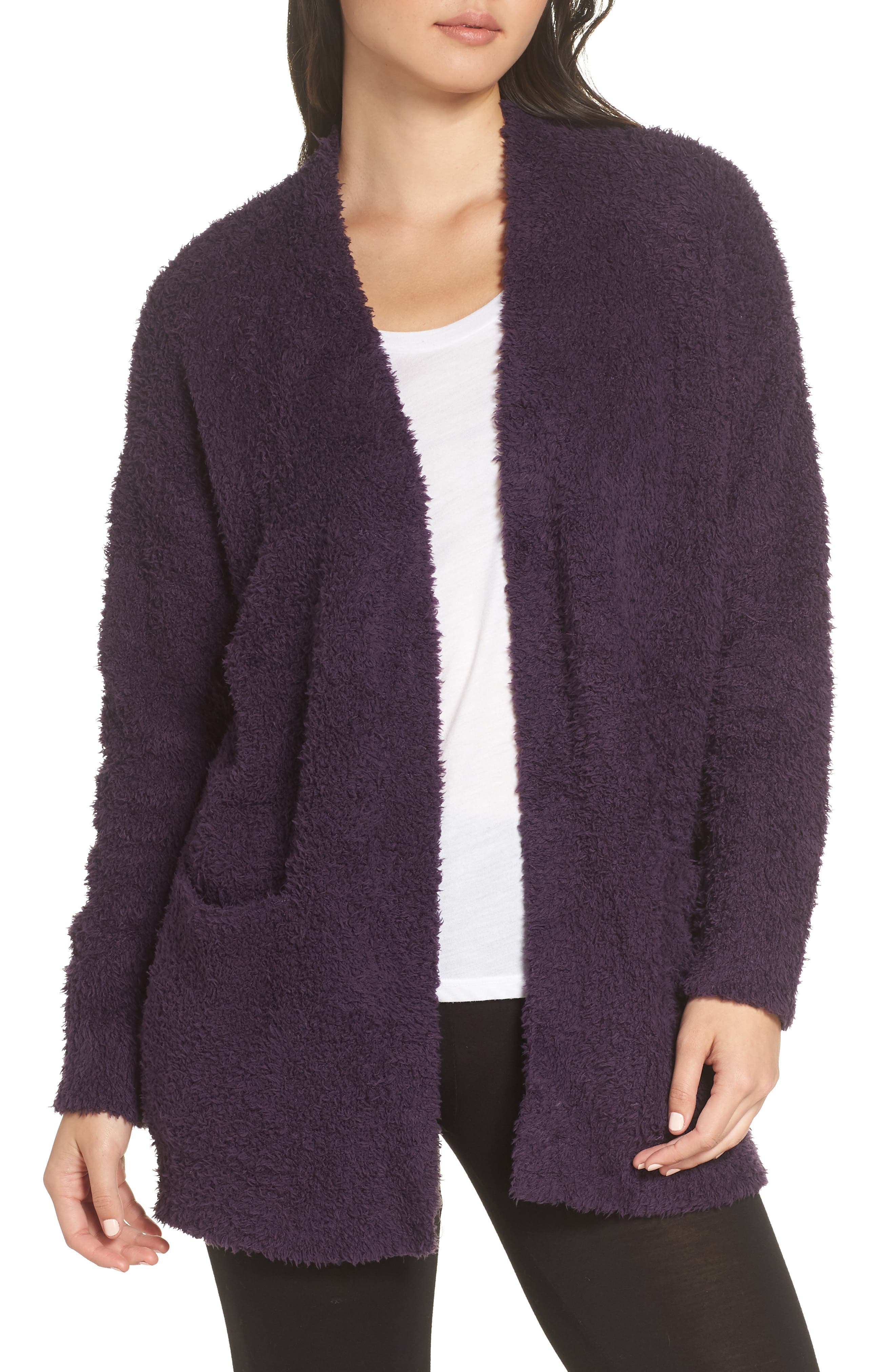 Barefoot Dreams Cozychic Cardigan, Purple