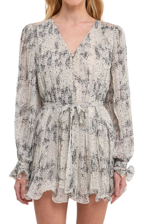 Endless Rose Pleated Chiffon Romper In White/black