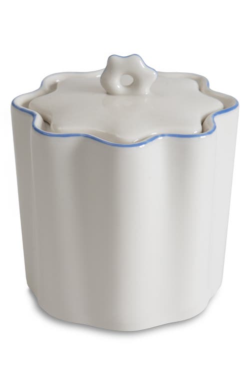 Kassatex Le Marais Porcelain Cotton Ball Jar in White/Cornflower Blue at Nordstrom