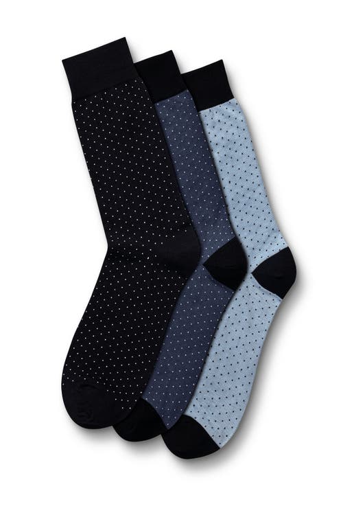 Shop Charles Tyrwhitt Multi Micro Dash Cotton Rich 3 Pack Socks In Navy