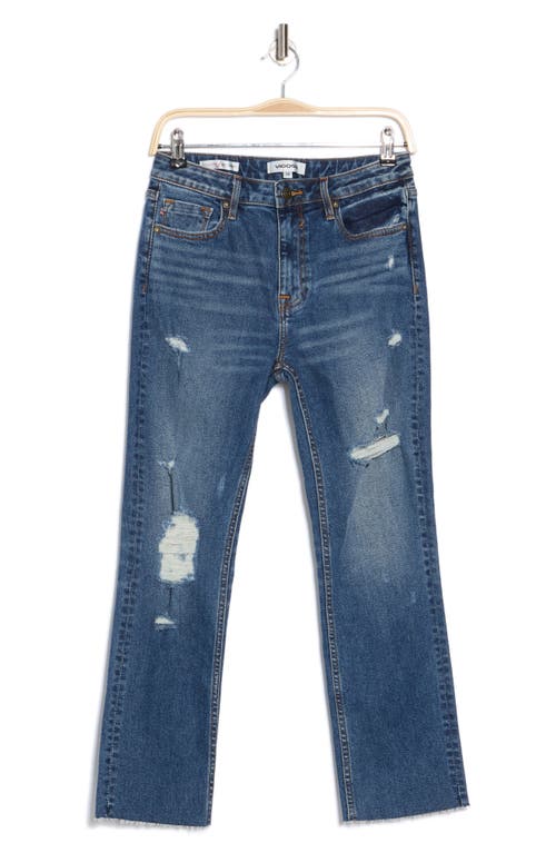 Shop Vigoss Stevie Distressed Crop Straight Leg Jeans In Dark Wash