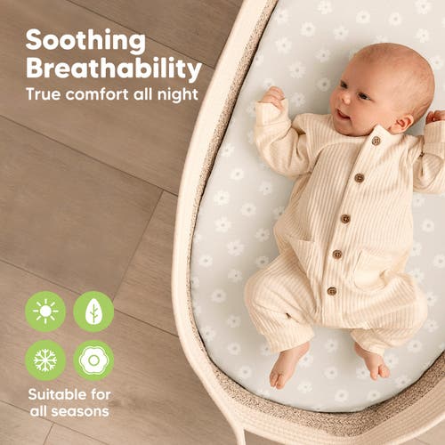 Shop Keababies 2-pack Soothe Fitted Bassinet Sheets In Meadow