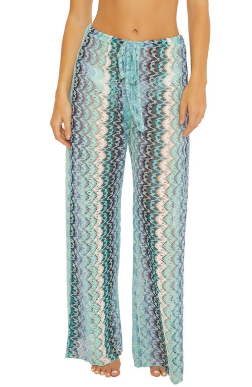 Becca Solstice Crochet Lace Wide Leg Pants in Gulf Multi