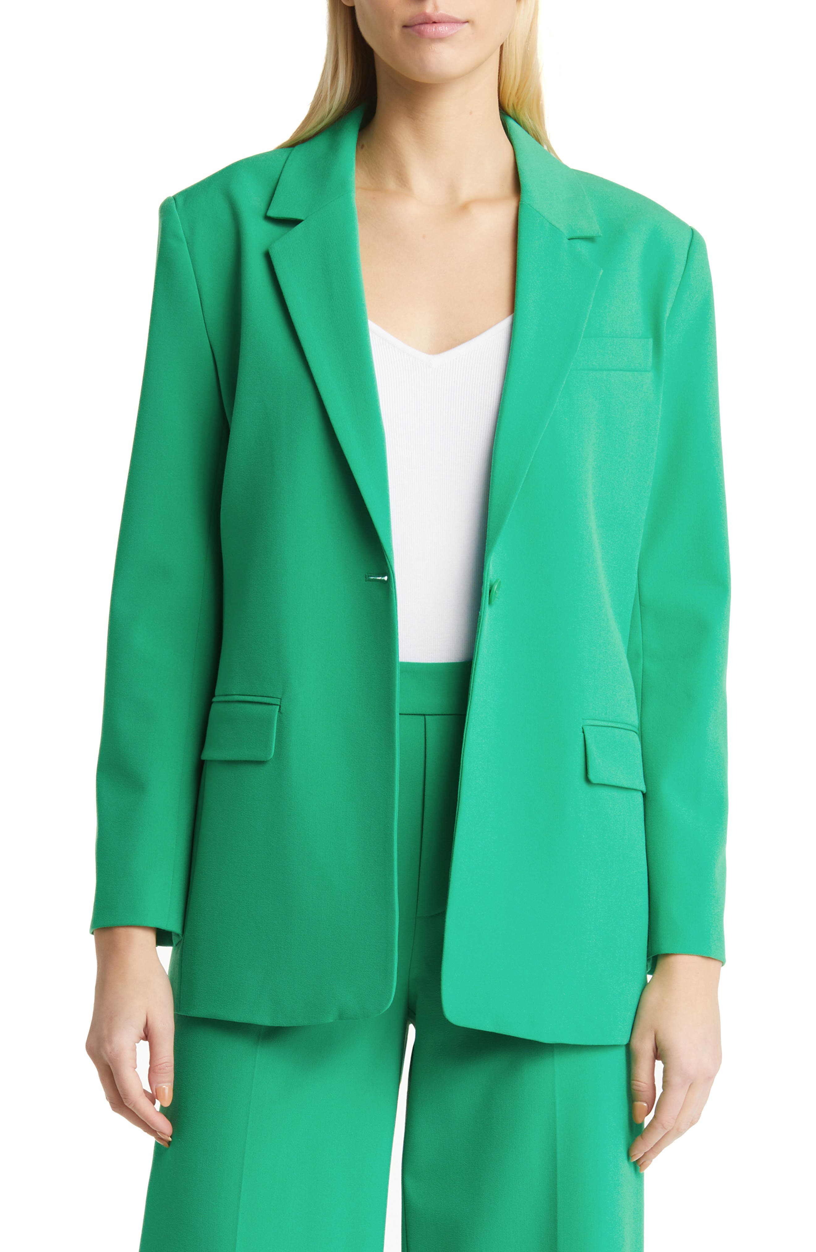 green suit for women