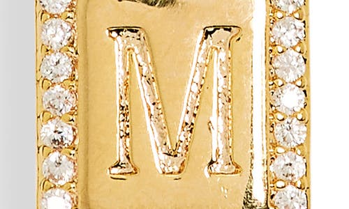 Leith Initial Pendant Necklace In M- Clear- Gold
