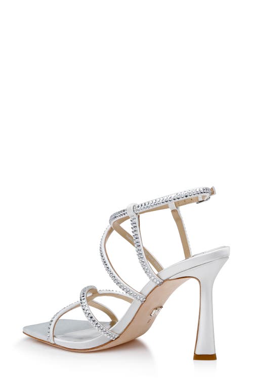 Shop Badgley Mischka Collection Brooke Ankle Strap Sandal In White Satin