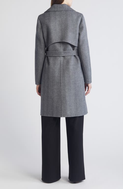 Shop Soia & Kyo Safira Double Breasted Wool Herringbone Coat In Black